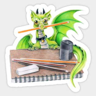 Cute Baby Green Dragon Sticker